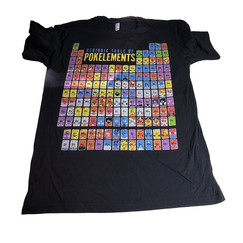 American Apparel Periodic Table of Pokelements Graphic Tee Black Mens Large